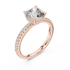 14K Gold Cushion Moissanite 2.30 CT VVS1 Engagement Ring