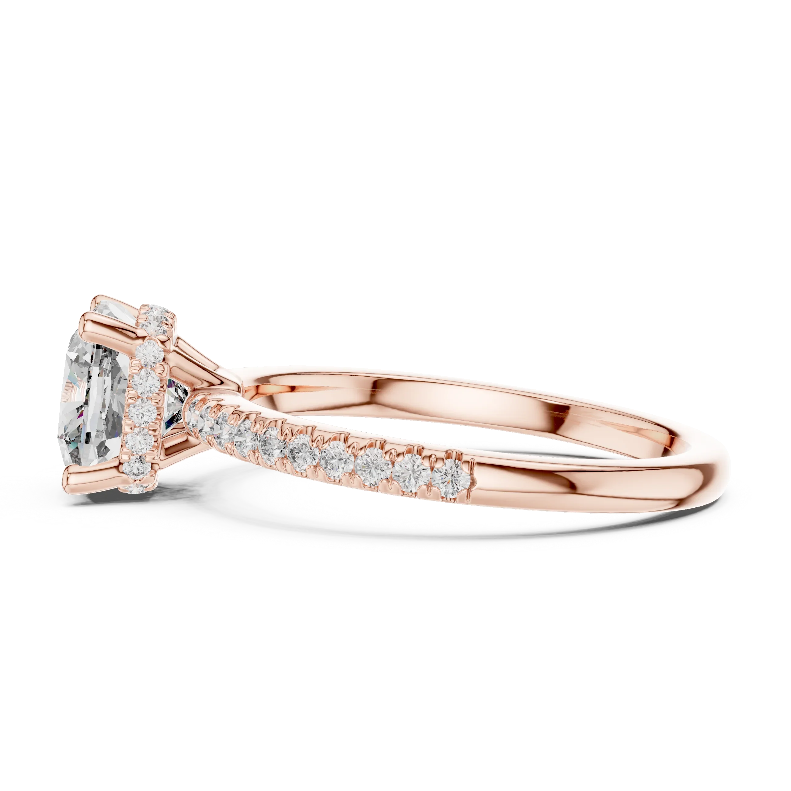 14K Gold Cushion Moissanite 2.30 CT VVS1 Engagement Ring