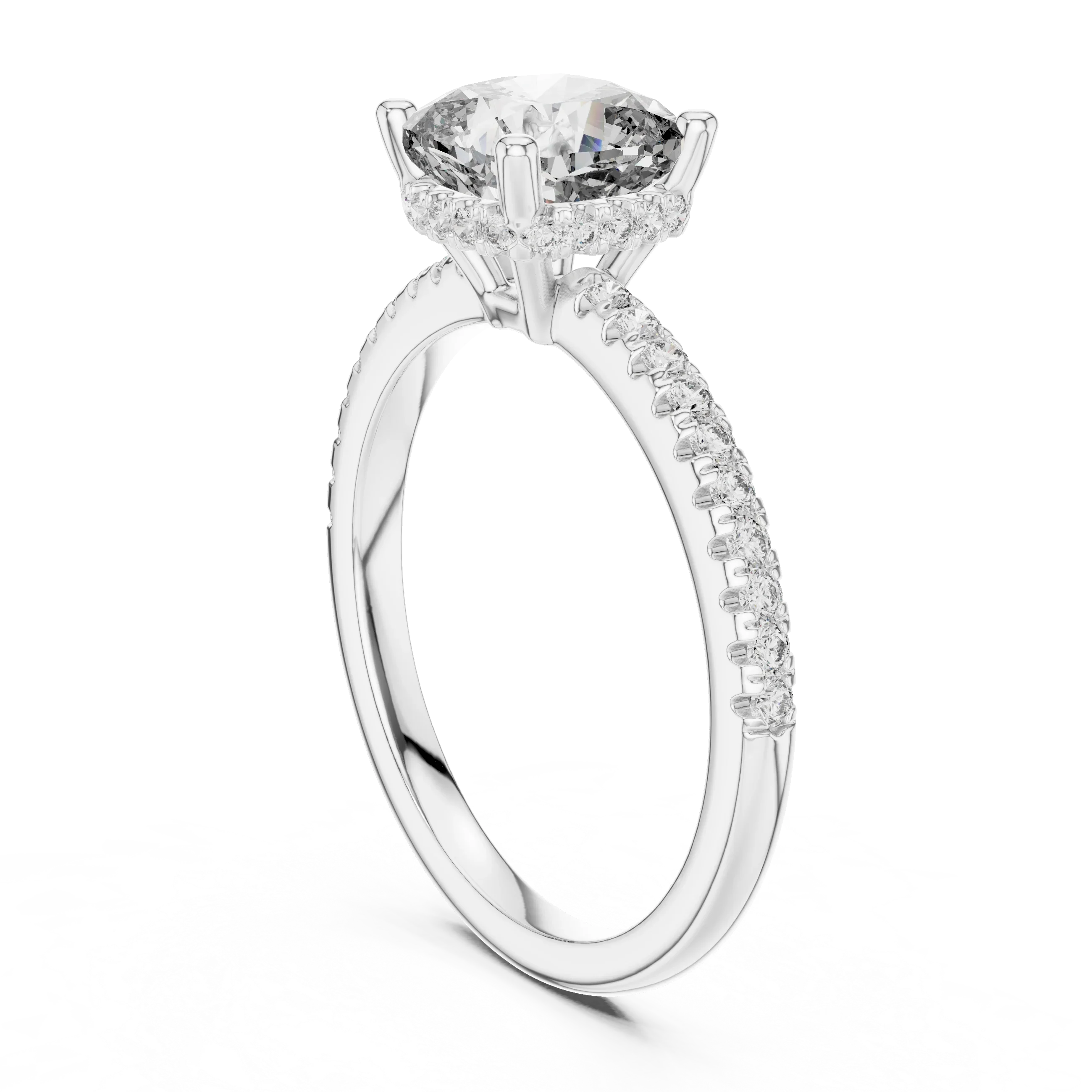14K Gold Cushion Moissanite 2.30 CT VVS1 Engagement Ring