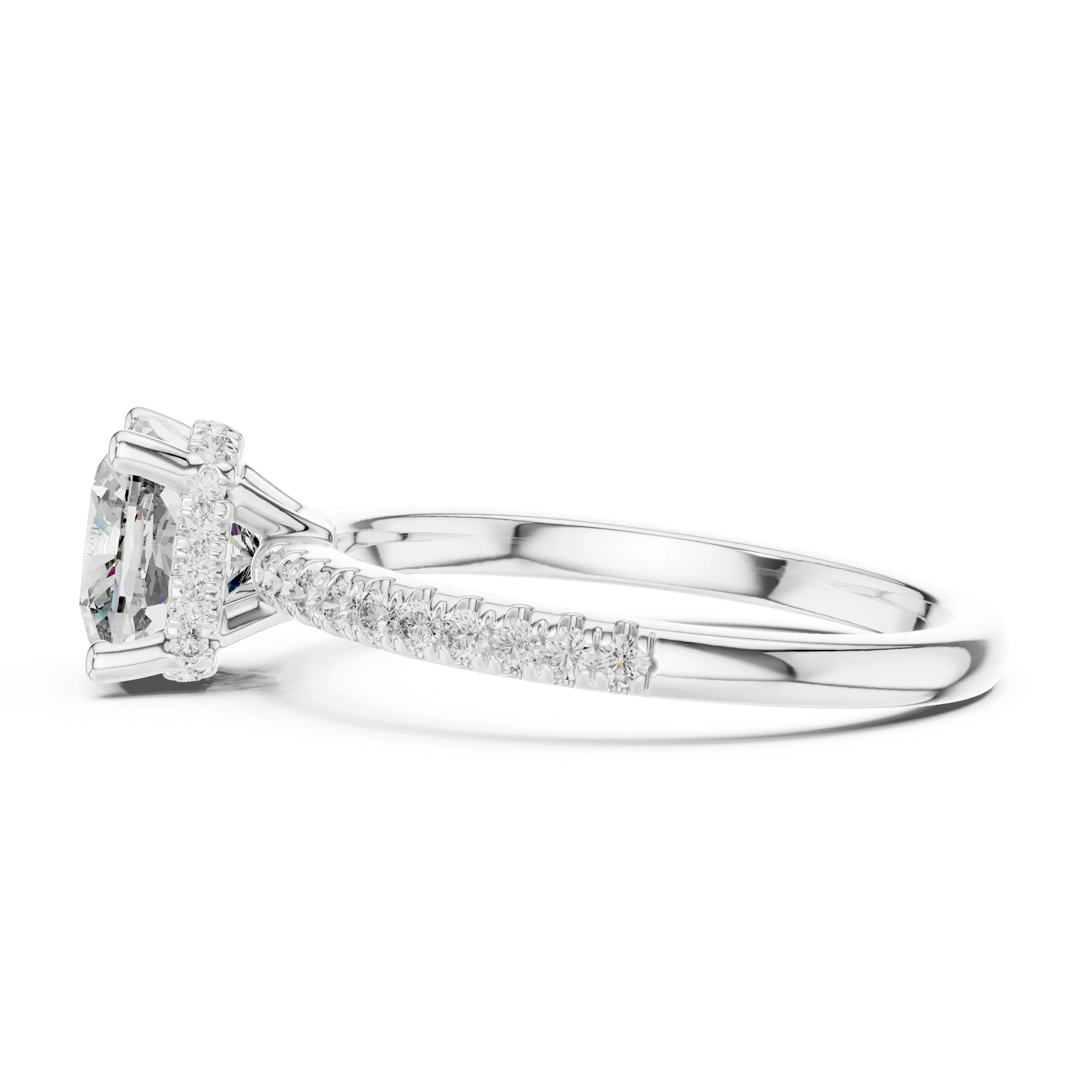 14K Gold Cushion Moissanite 2.30 CT VVS1 Engagement Ring