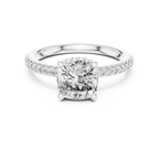 14K Gold Cushion Moissanite 2.30 CT VVS1 Engagement Ring