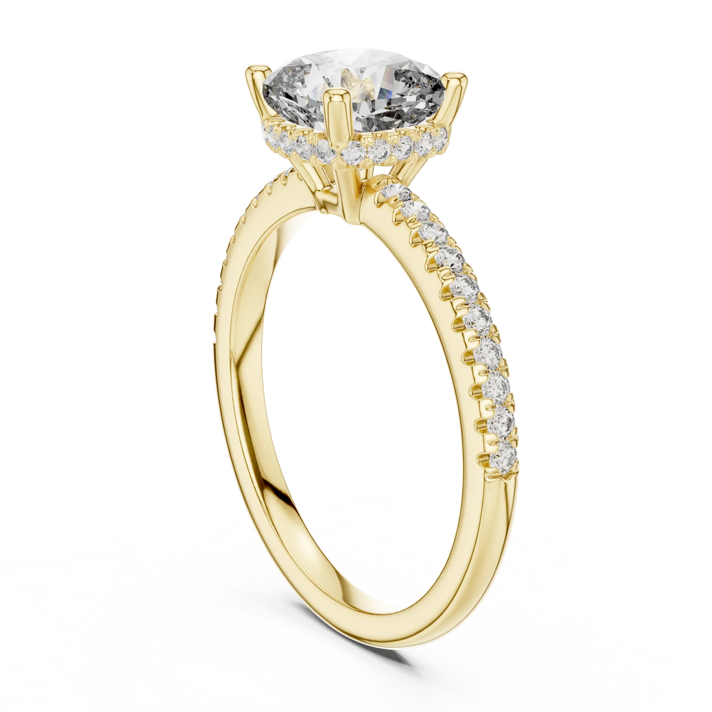 14K Gold Cushion Moissanite 2.30 CT VVS1 Engagement Ring