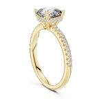 14K Gold Cushion Moissanite 2.30 CT VVS1 Engagement Ring