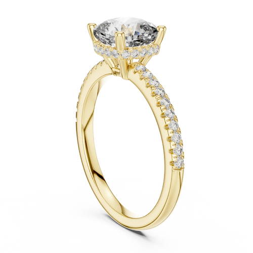 14K Gold Cushion Moissanite 2.30 CT VVS1 Engagement Ring