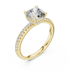 14K Gold Cushion Moissanite 2.30 CT VVS1 Engagement Ring