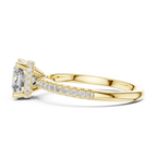 14K Gold Cushion Moissanite 2.30 CT VVS1 Engagement Ring