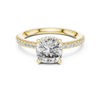 14K Gold Cushion Moissanite 2.30 CT VVS1 Engagement Ring