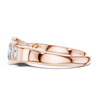 Three-Stone Princess Moissanite 10K White Gold Engagement Ring