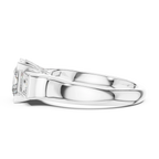 Three-Stone Princess Moissanite 10K White Gold Engagement Ring