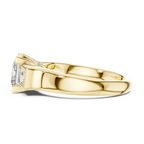 Three-Stone Princess Moissanite 10K White Gold Engagement Ring