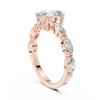 Multi-Stone Oval Moissanite D Color Engagement Ring 1.66 CT