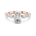 Multi-Stone Oval Moissanite D Color Engagement Ring 1.66 CT