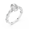 Multi-Stone Oval Moissanite D Color Engagement Ring 1.66 CT