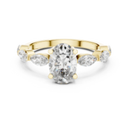 Multi-Stone Oval Moissanite D Color Engagement Ring 1.66 CT
