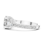 4.95 CT Cushion Lab Grown VVS White Gold Trillion Engagement Ring