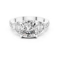 4.95 CT Cushion Lab Grown VVS White Gold Trillion Engagement Ring