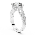 18K Gold Split Shank Cushion Moissanite Ring 2.14 CT