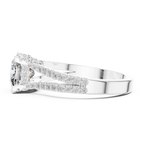 18K Gold Split Shank Cushion Moissanite Ring 2.14 CT