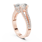 14K Gold Split Shank Handcrafted Oval Lab Diamond Ring 2.17 CT
