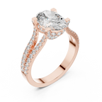 14K Gold Split Shank Handcrafted Oval Lab Diamond Ring 2.17 CT