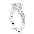 14K Gold Split Shank Handcrafted Oval Lab Diamond Ring 2.17 CT