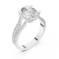 14K Gold Split Shank Handcrafted Oval Lab Diamond Ring 2.17 CT