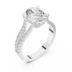 14K Gold Split Shank Handcrafted Oval Lab Diamond Ring 2.17 CT