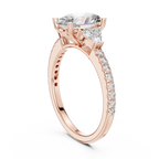 Three-Stone Pear 10K White Gold Lab Diamond Engagement Ring 1.96 CT