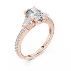 Three-Stone Pear 10K White Gold Lab Diamond Engagement Ring 1.96 CT