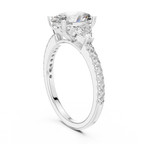 Three-Stone Pear 10K White Gold Lab Diamond Engagement Ring 1.96 CT