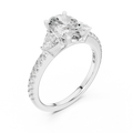 Three-Stone Pear 10K White Gold Lab Diamond Engagement Ring 1.96 CT