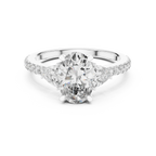 Three-Stone Pear 10K White Gold Lab Diamond Engagement Ring 1.96 CT