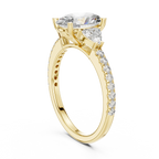Three-Stone Pear 10K White Gold Lab Diamond Engagement Ring 1.96 CT