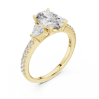 Three-Stone Pear 10K White Gold Lab Diamond Engagement Ring 1.96 CT