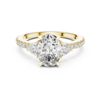 Three-Stone Pear 10K White Gold Lab Diamond Engagement Ring 1.96 CT