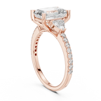 Three-Stone VVS1 Emerald Moissanite Brilliant Cut Wedding Ring