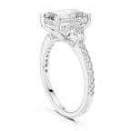 Three-Stone VVS1 Emerald Moissanite Brilliant Cut Wedding Ring
