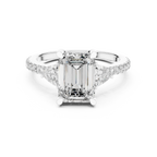 Three-Stone VVS1 Emerald Moissanite Brilliant Cut Wedding Ring