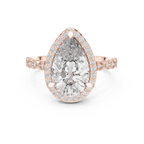 3.41 CT 14K Gold Vintage Pear Moissanite Diamond Engagement Ring