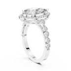 3.41 CT 14K Gold Vintage Pear Moissanite Diamond Engagement Ring
