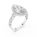 3.41 CT 14K Gold Vintage Pear Moissanite Diamond Engagement Ring