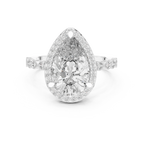 3.41 CT 14K Gold Vintage Pear Moissanite Diamond Engagement Ring