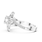 Floral Halo Round VVS Lab Diamond Wedding  Ring 1.59 CT