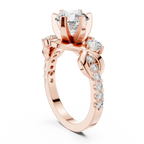 2.07 CT Round Lab Grown Bypass Engagement Ring Twisted Pave Band