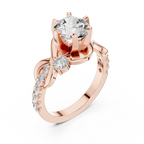 2.07 CT Round Lab Grown Bypass Engagement Ring Twisted Pave Band