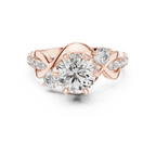 2.07 CT Round Lab Grown Bypass Engagement Ring Twisted Pave Band