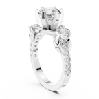 2.07 CT Round Lab Grown Bypass Engagement Ring Twisted Pave Band