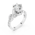 2.07 CT Round Lab Grown Bypass Engagement Ring Twisted Pave Band