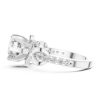 2.07 CT Round Lab Grown Bypass Engagement Ring Twisted Pave Band