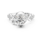 2.07 CT Round Lab Grown Bypass Engagement Ring Twisted Pave Band